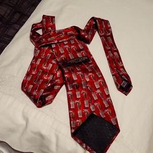 Umberto Bossi Roma, Milano All Silk Red & Brown pattern,Made in USA